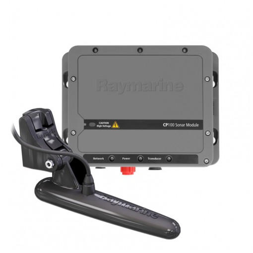 Raymarine CP100 CHIRP DownVision Fishfinder and Transom Mount CPT-100 Depth & Temp Chirp Transducer Pack 