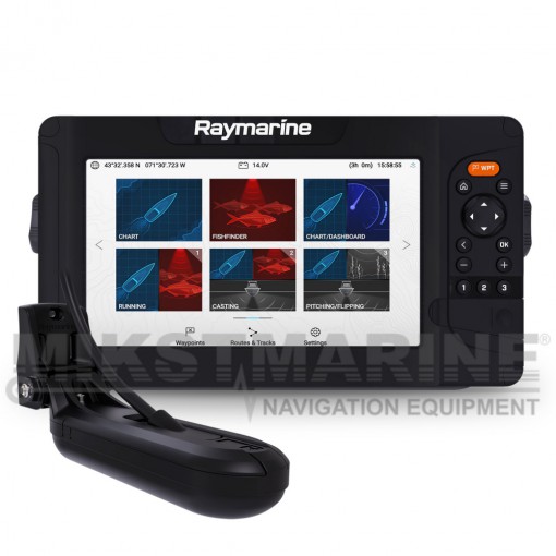 Raymarine Element 9 HV - 9" Chart Plotter with CHIRP Sonar, HyperVision, Wi-Fi, GPS, HV-100 transducer, No Chart