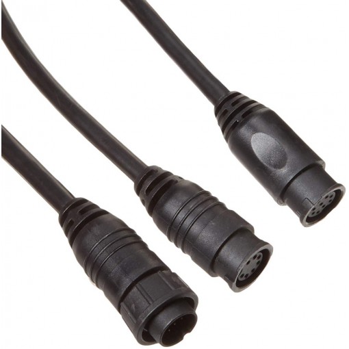 Raymarine Y-Cable (9 pin to 9 & 7 pin) to attach a DownVision (CPT-1xx)Transducer& an Airmar (direct connect to ax7/eSx7 MFD) transducer to AXIOM 7DV
